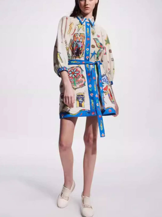 Peplum Printed Cardigan Robe