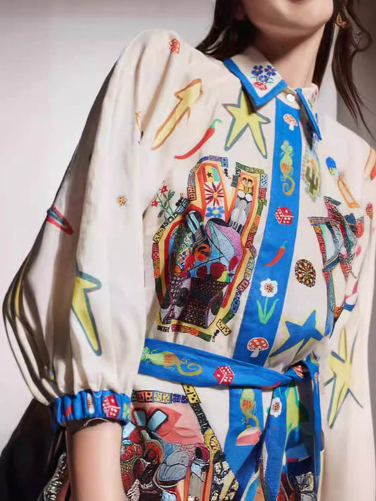 Peplum Printed Cardigan Robe