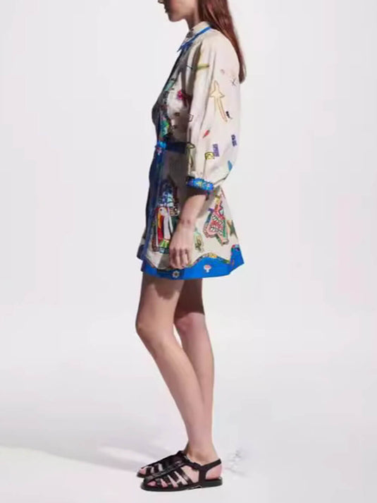 Peplum Printed Cardigan Robe