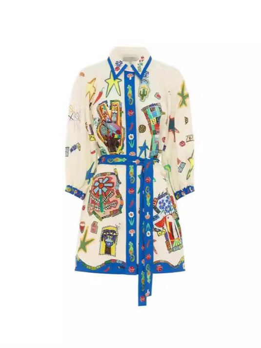 Peplum Printed Cardigan Robe