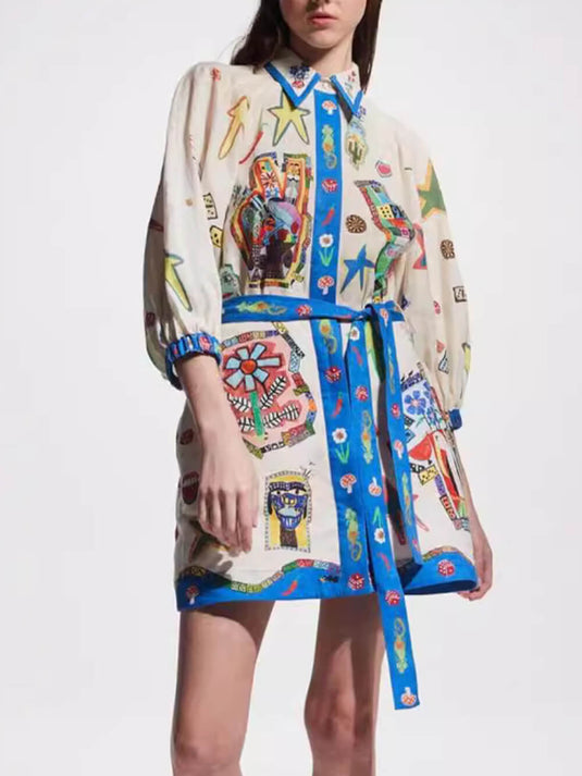 Peplum Printed Cardigan Robe