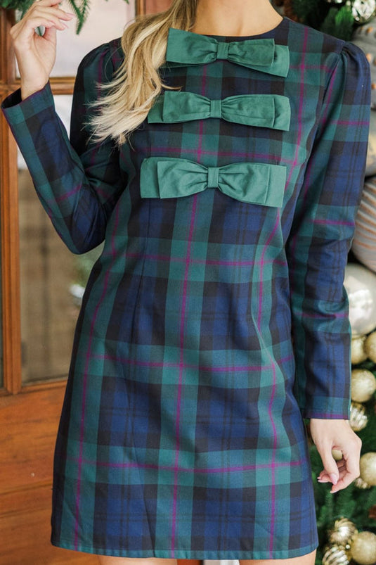 Robe Mini à Motif Vichy Bleu Marine
