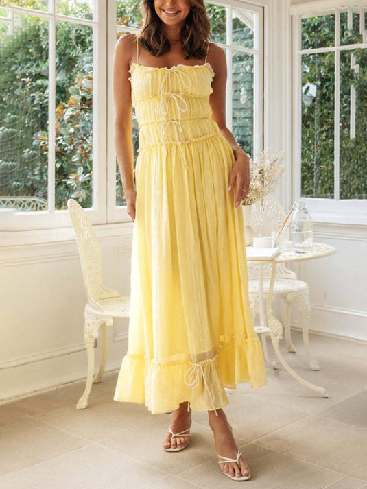 Robe Chic à Bretelles Dévoilant les Épaules en Patchwork