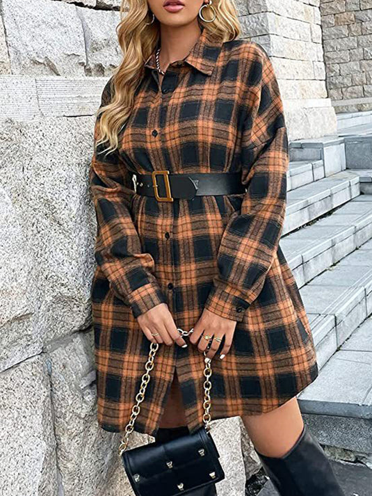 Chemise de Nuit à Motif Carreaux