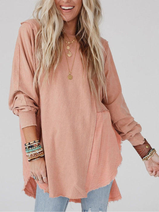 Loose Fit Oversized Patchwork Shirt Dress