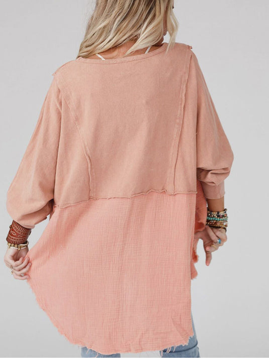 Loose Fit Oversized Patchwork Shirt Dress