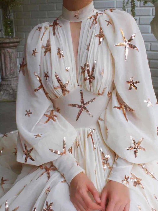 Maxi Robe en Chiffon Pailleté