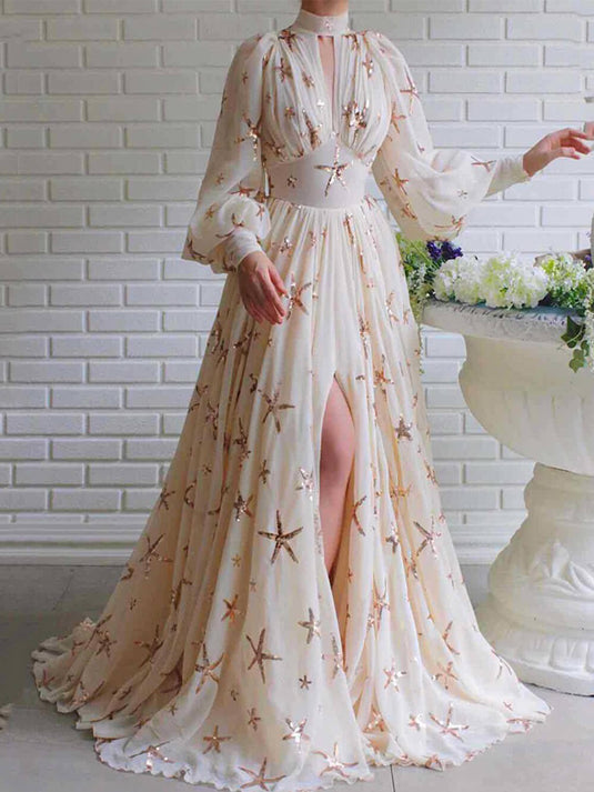 Maxi Robe en Chiffon Pailleté