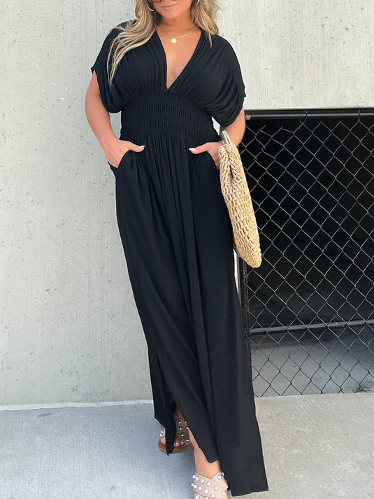 Maxi Dress Noir Cœur Brisé