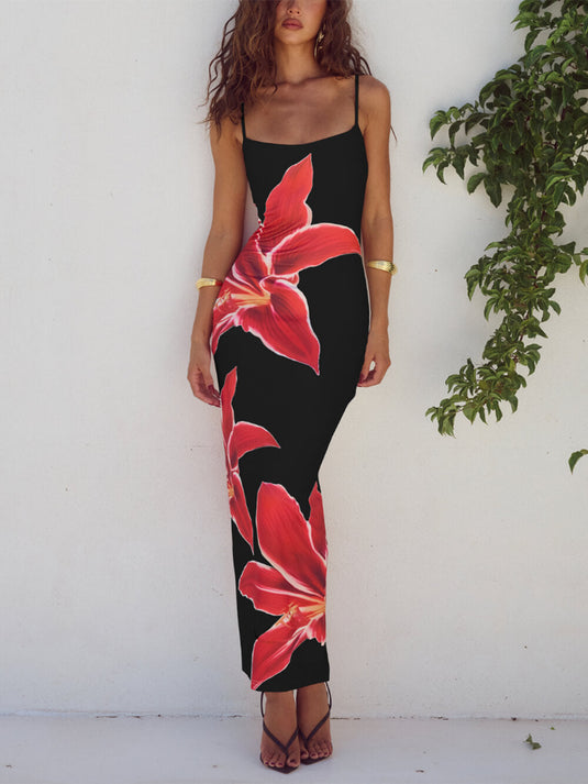 Maxi Robe à Imprimé Floral Abstrait Inoubliable