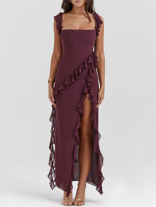 Maxi Robe Volante en Mûrier