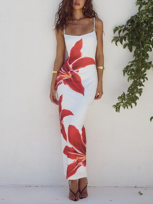 Maxi Robe à Imprimé Floral Abstrait Inoubliable