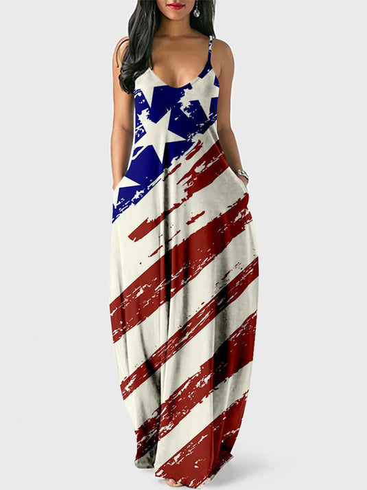 Robe Cami à Imprimé Jour de l'Indépendance