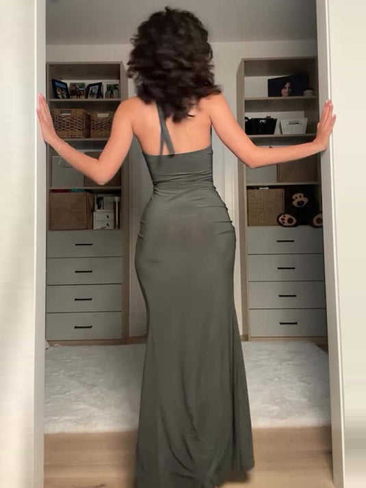Robe à Fente Haute avec Suspender
