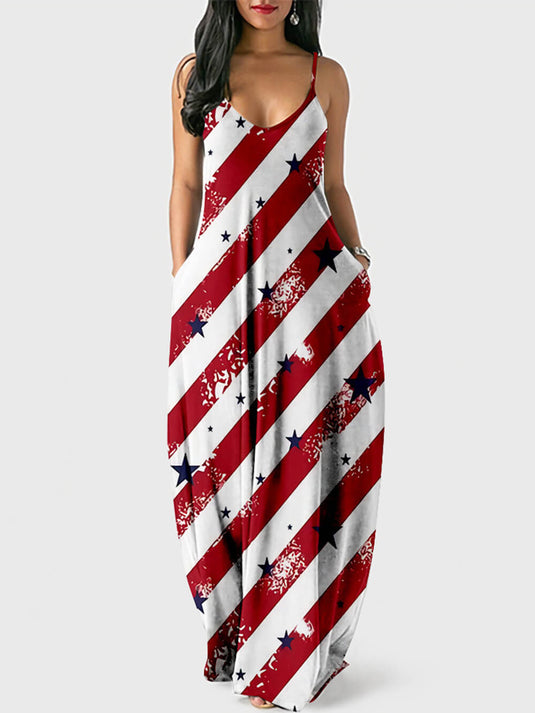 Robe Cami à Imprimé Jour de l'Indépendance