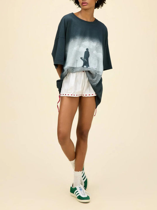 Ivory Cotton Cash & Robe Mini T-Shirt Silhouette