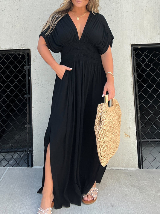 Maxi Dress Noir Cœur Brisé