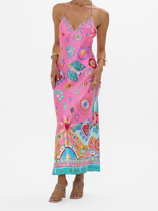 Maxi Robe à Bretelles en Chaîne
