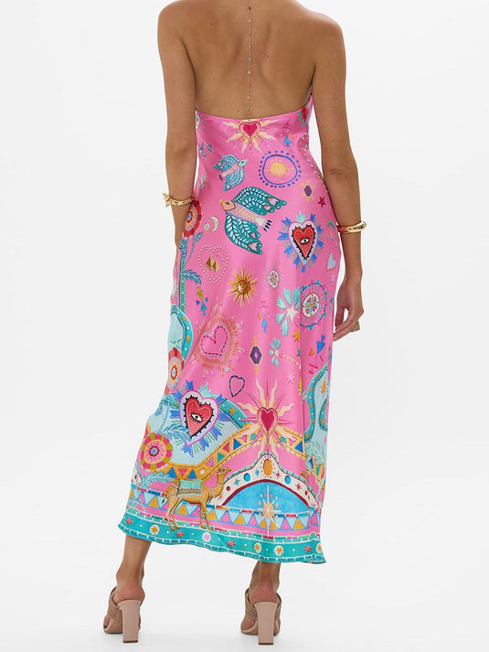 Maxi Robe à Bretelles en Chaîne