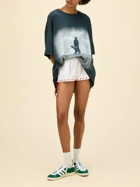 Ivory Cotton Cash & Robe Mini T-Shirt Silhouette