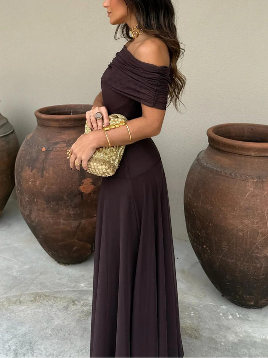 Robe Maxi en Mesh Toledo à Épaule Unique