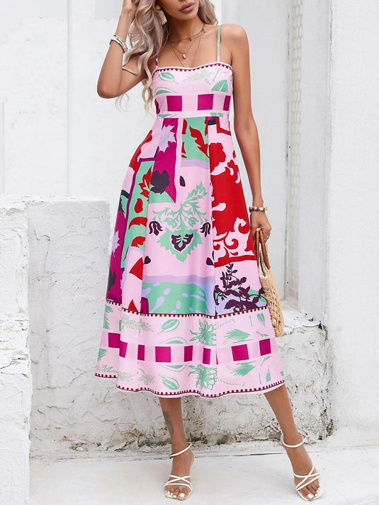 Maxi Robe Patchwork : Imprimé Abstrait Coloré