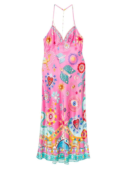 Maxi Robe à Bretelles en Chaîne