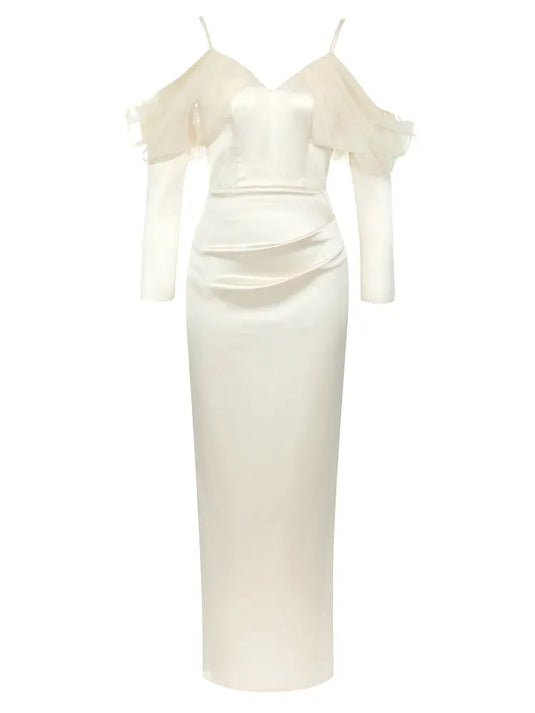 Robe Vintage à Bretelles Spaghetti avec Décolleté Fendu