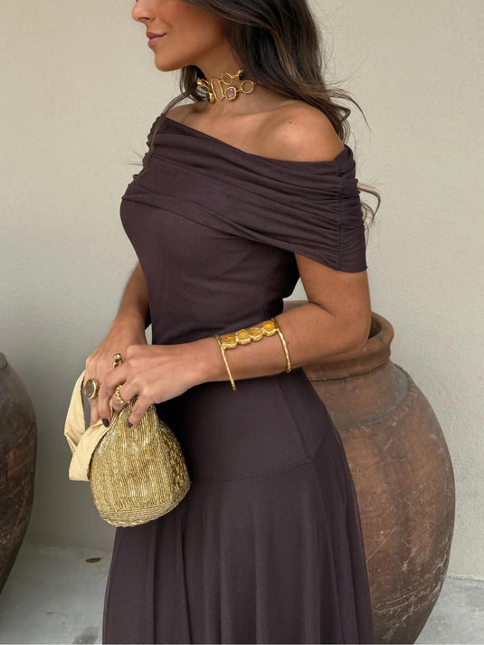 Robe Maxi en Mesh Toledo à Épaule Unique