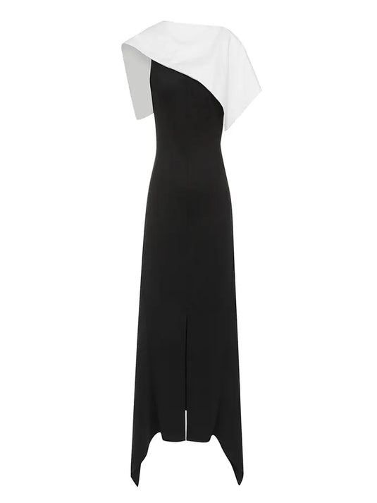 Chic Noir & Blanc Bodycon Dress