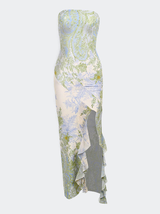 Maxi Robe Fendue à Fleurs Sexy