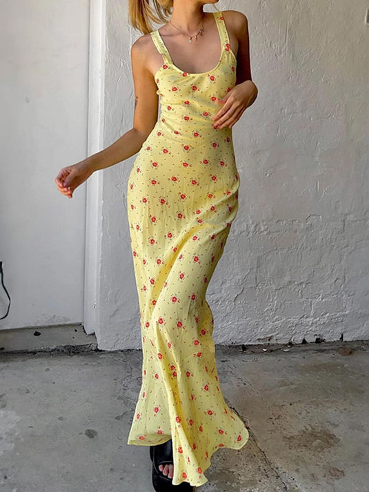 Robe Maxi Sirène à Imprimé Floral