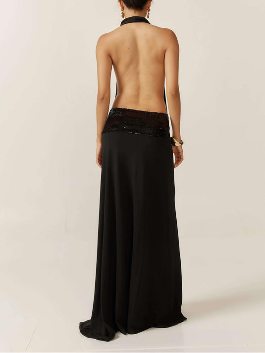 Adele Black Halter Dress