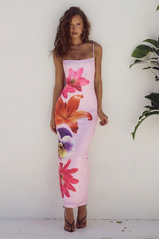 Deia Midi Dress - Multicolored Floral Print