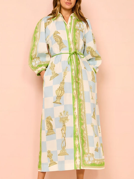 Chemise Élégante à Motifs avec Nœud