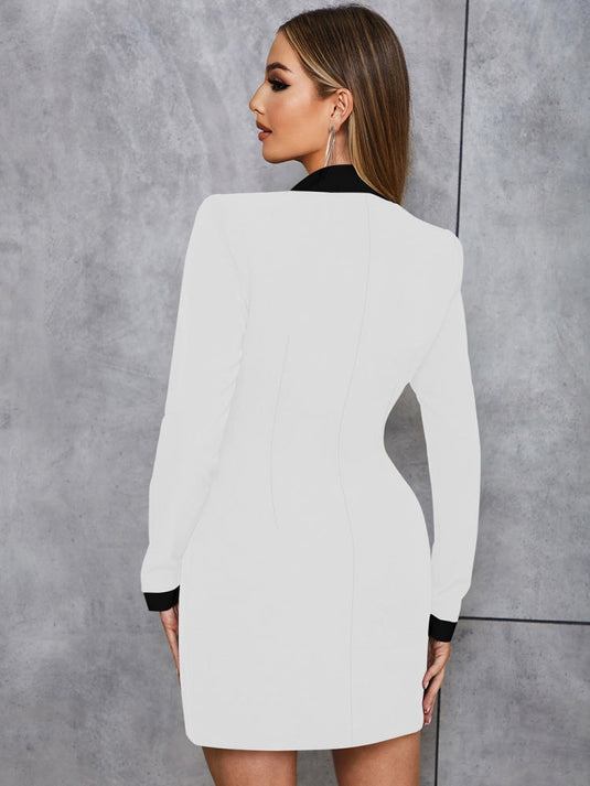 Élégant Blazer Robe à Col V