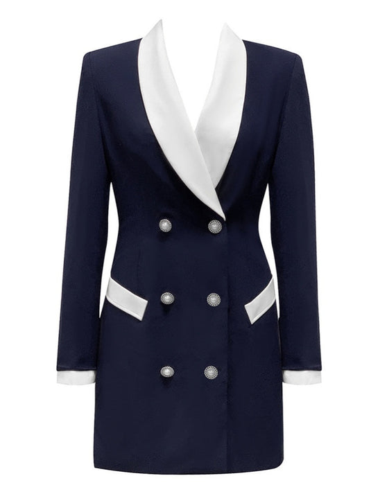 Élégant Blazer Robe à Col V