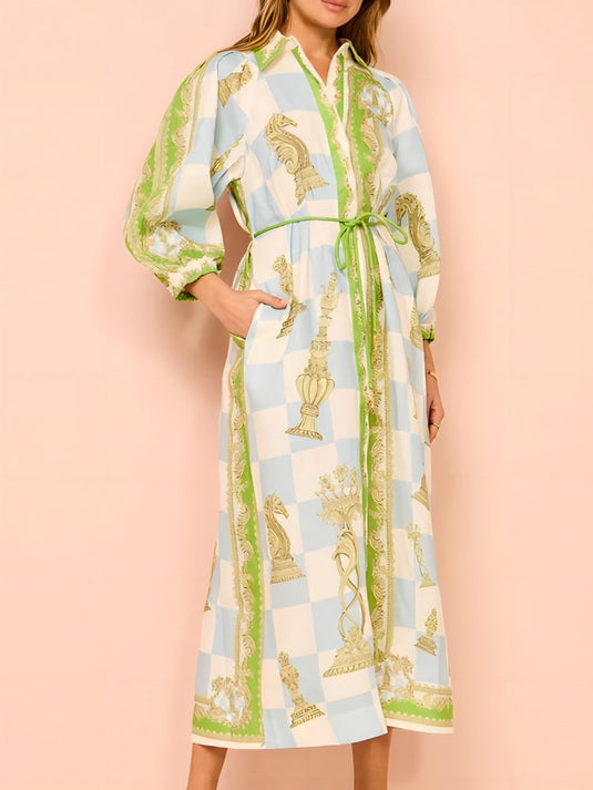 Chemise Élégante à Motifs avec Nœud