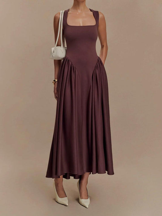 Midi Robe SHARON - Chocolat Marron
