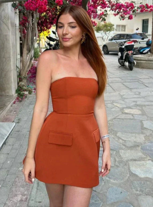 Alma Mae - Élégante Robe Sans Bretelles