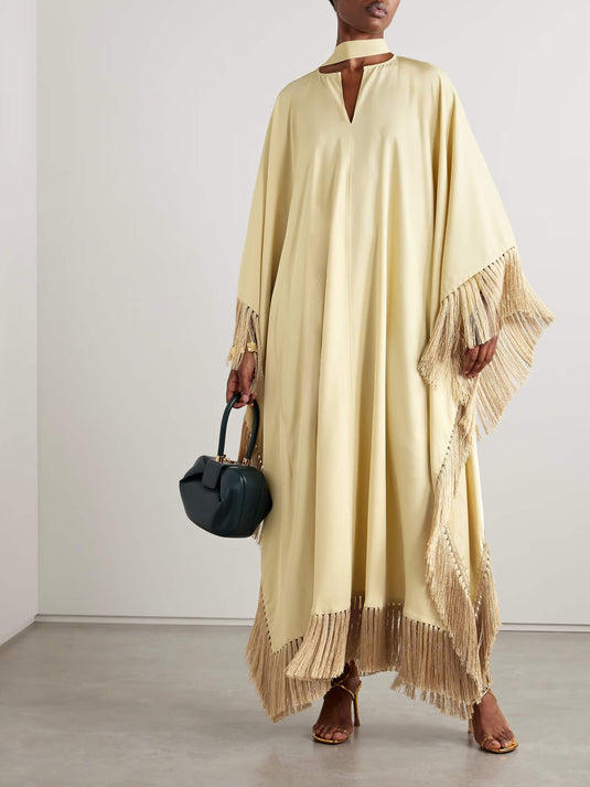 Kaftan à Franges en Crêpe Mrs Ross