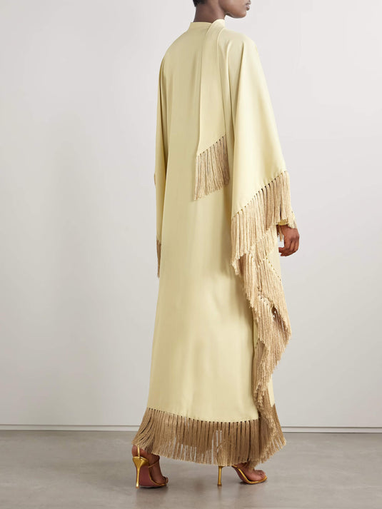 Kaftan à Franges en Crêpe Mrs Ross