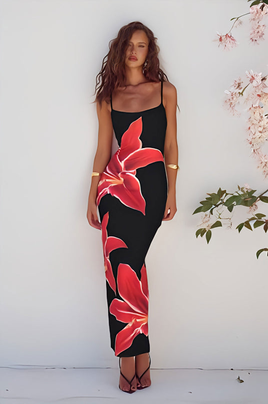 DEIA Midi Dress - Black Lys